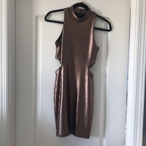 NEW Topshop rose gold body-con dress